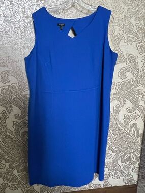 Talbots Royal Blue Sleeveless Midi Shift Dress